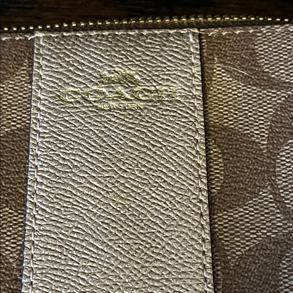 Coach Gold and Brown Signature Wristlet - Picture 6 of 8